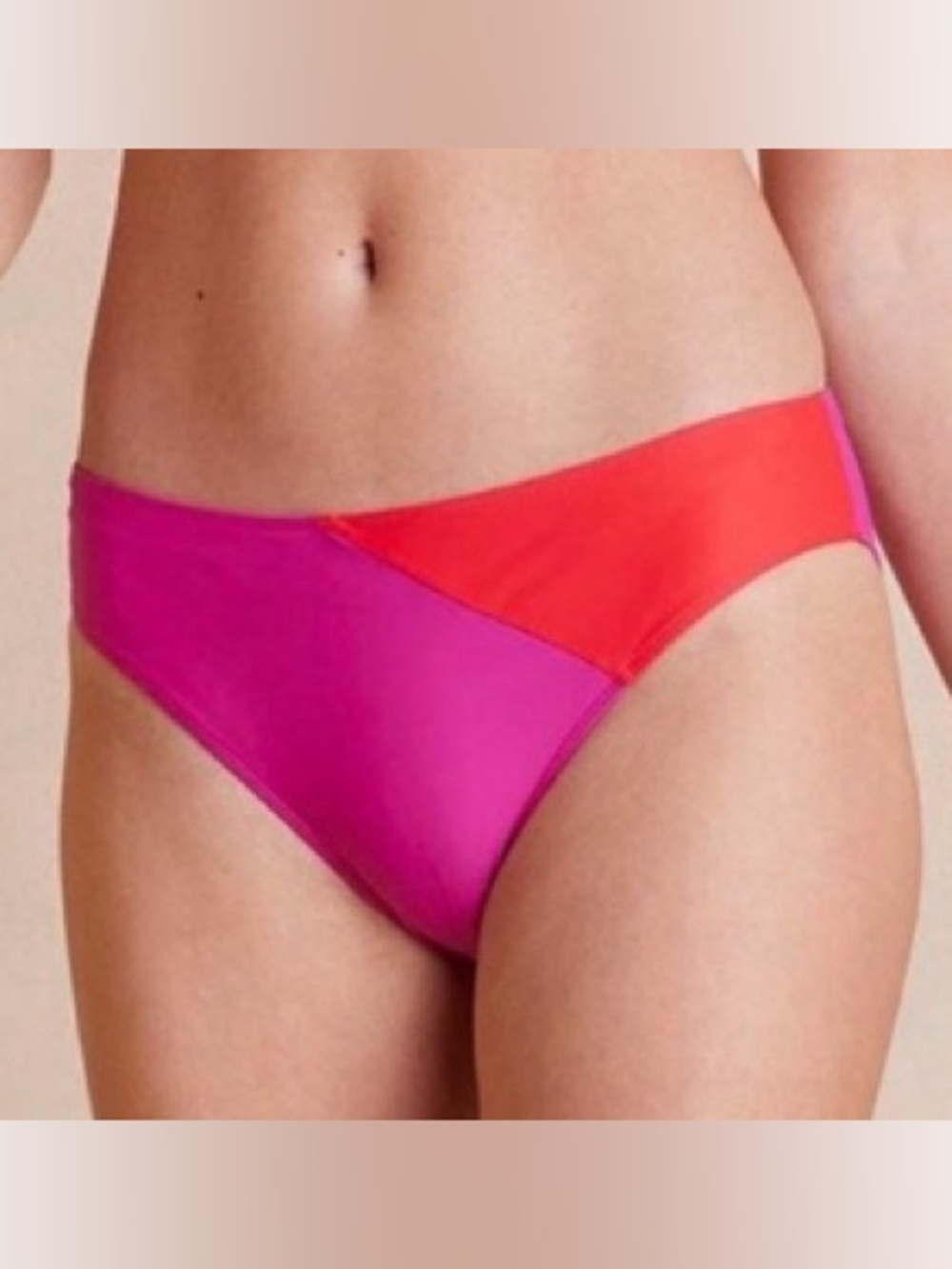 summersalt Colorblock Bikini Bottom in Magenta and Coral